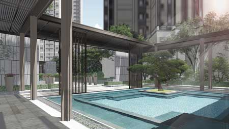 園區(qū)主入口水景效果圖