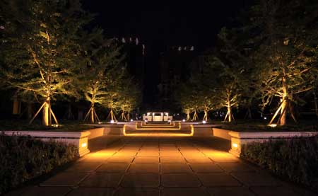 北入口軸線夜景實景圖