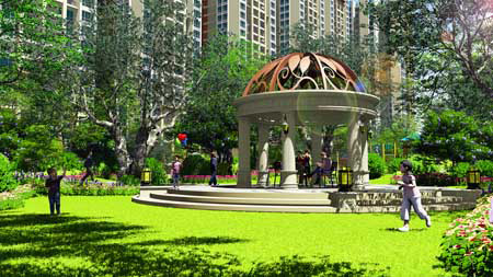 陽光大草坪景觀效果圖